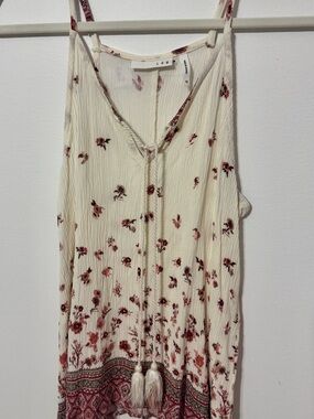 Cream Floral Tassel Cami